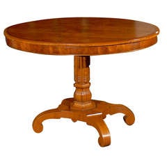 Antique 19th Century Swedish Period Karl Johan Elm Oval Table