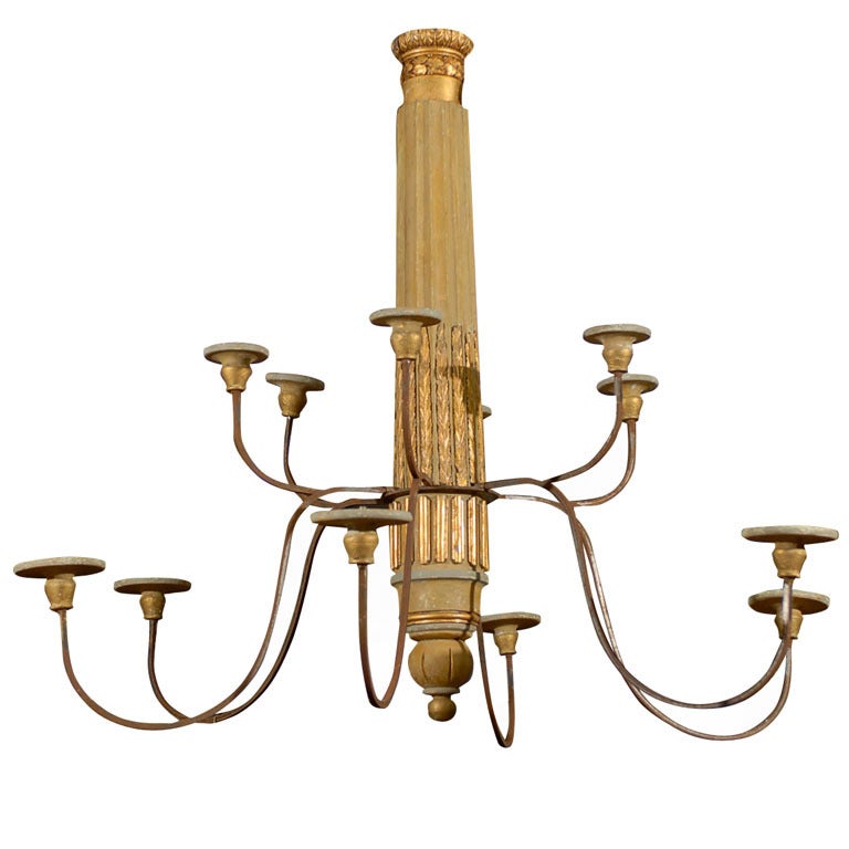 A 12-arm Column Chandelier