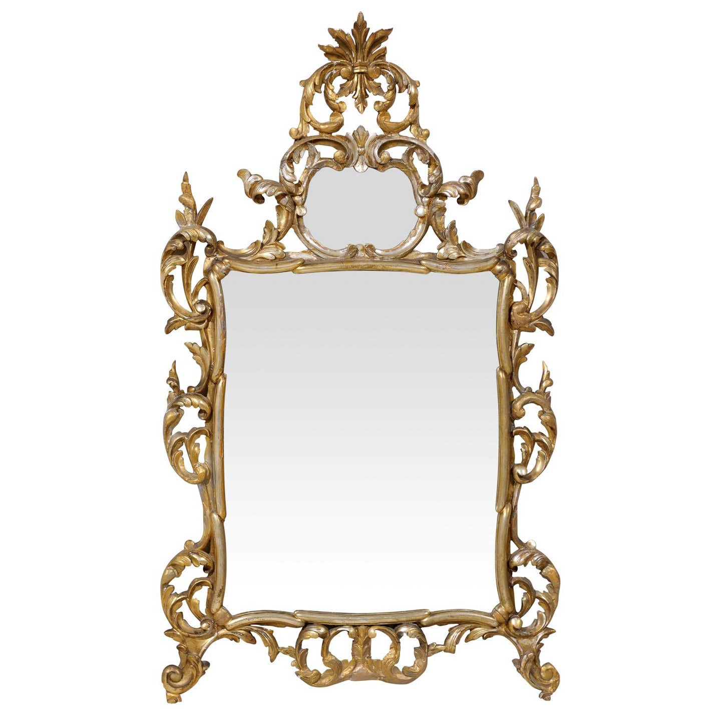 Large Early 20th Century Belgium Gold Framed Mirror For Sale at 1stDibs
