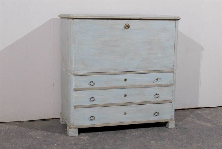 A Swedish Mid 19th Century Swedish Karl Johan Drop-Front Desk