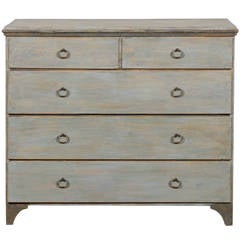 Swedish 19th Century Karl Johan Five-Drawer Painted Wood Chest