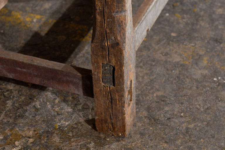Swedish 17th Century Rustic Side Table with Stone Top 4
