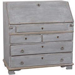 Swedish Early 19th Century Karl Johan Painted Wood Slant-Front Desk