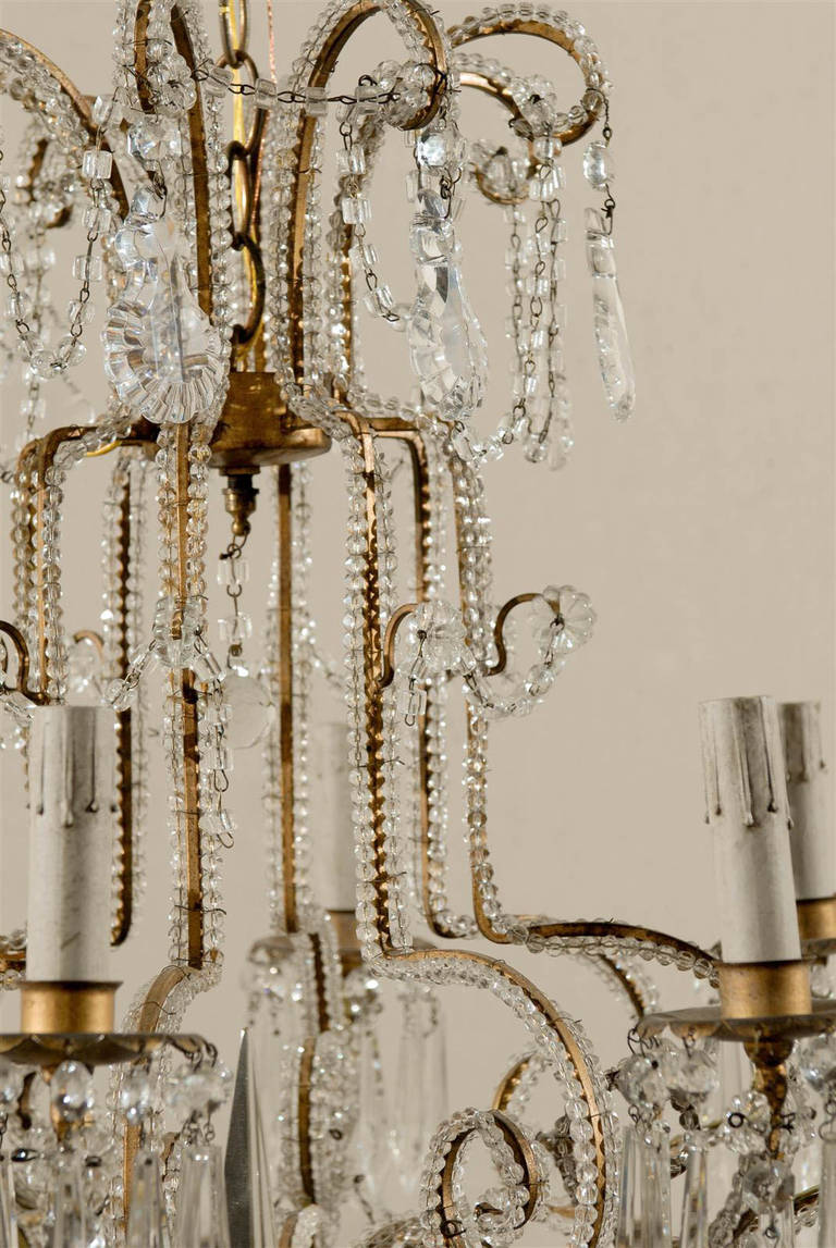 An Italian Pair of Eight-Light Crystal Chandeliers, in Nice 26
