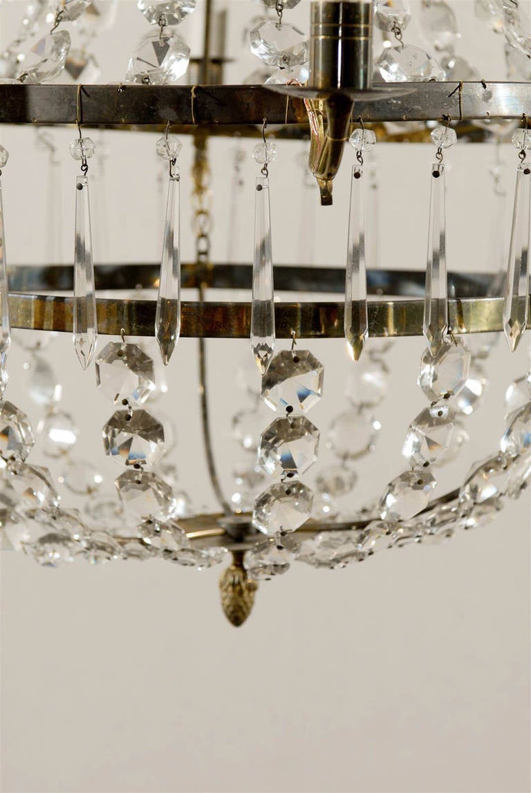 Swedish Six-Light Crystal Chandelier 4