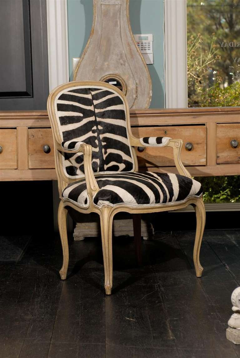 zebra print louis chair