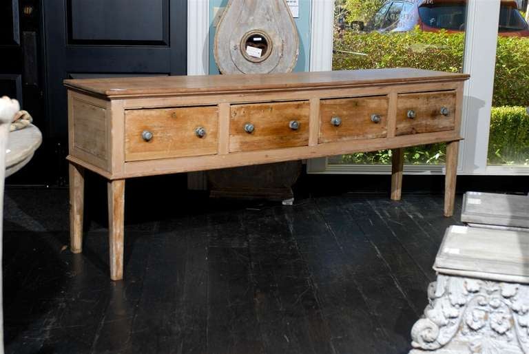 An American 1920's Pine Four-Drawers Sideboard