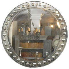 Bullseye Circular Venetian Style Mirror, Hand Silvered