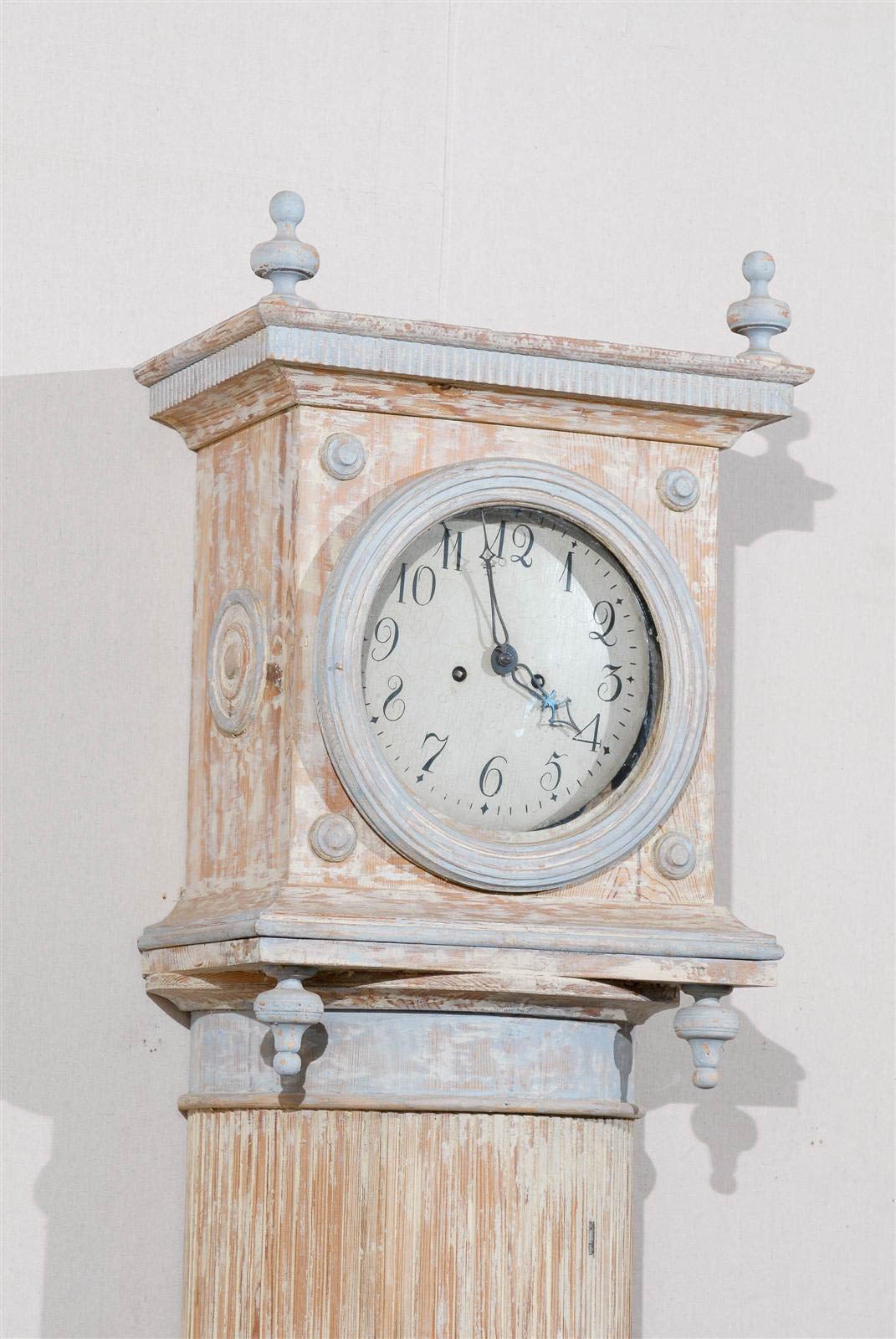 19th Century Swedish Clock with Greek Key Motif and Painted Swag 6