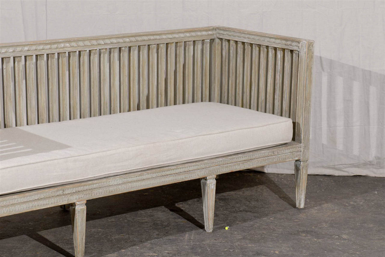 Swedish Early 19th Century Period Gustavian Painted Wood Bench 1