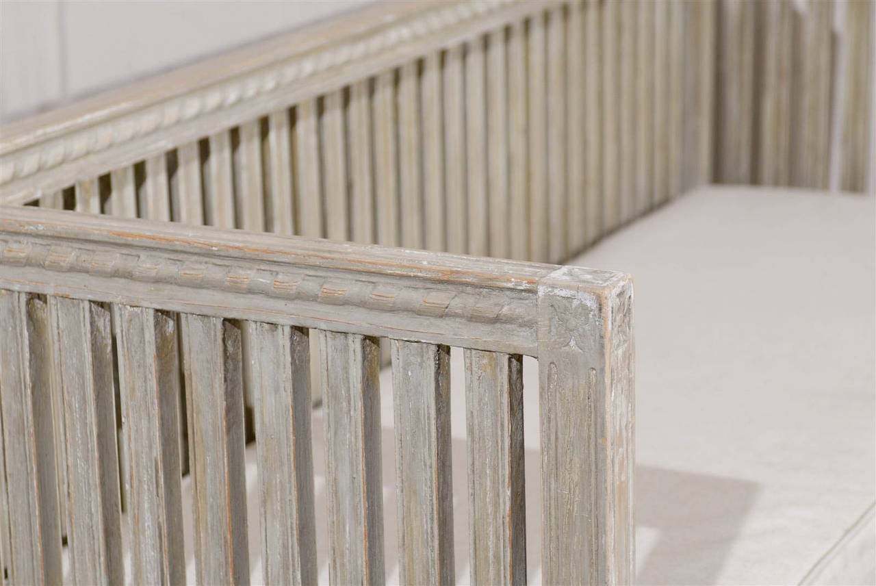 Swedish Early 19th Century Period Gustavian Painted Wood Bench 2