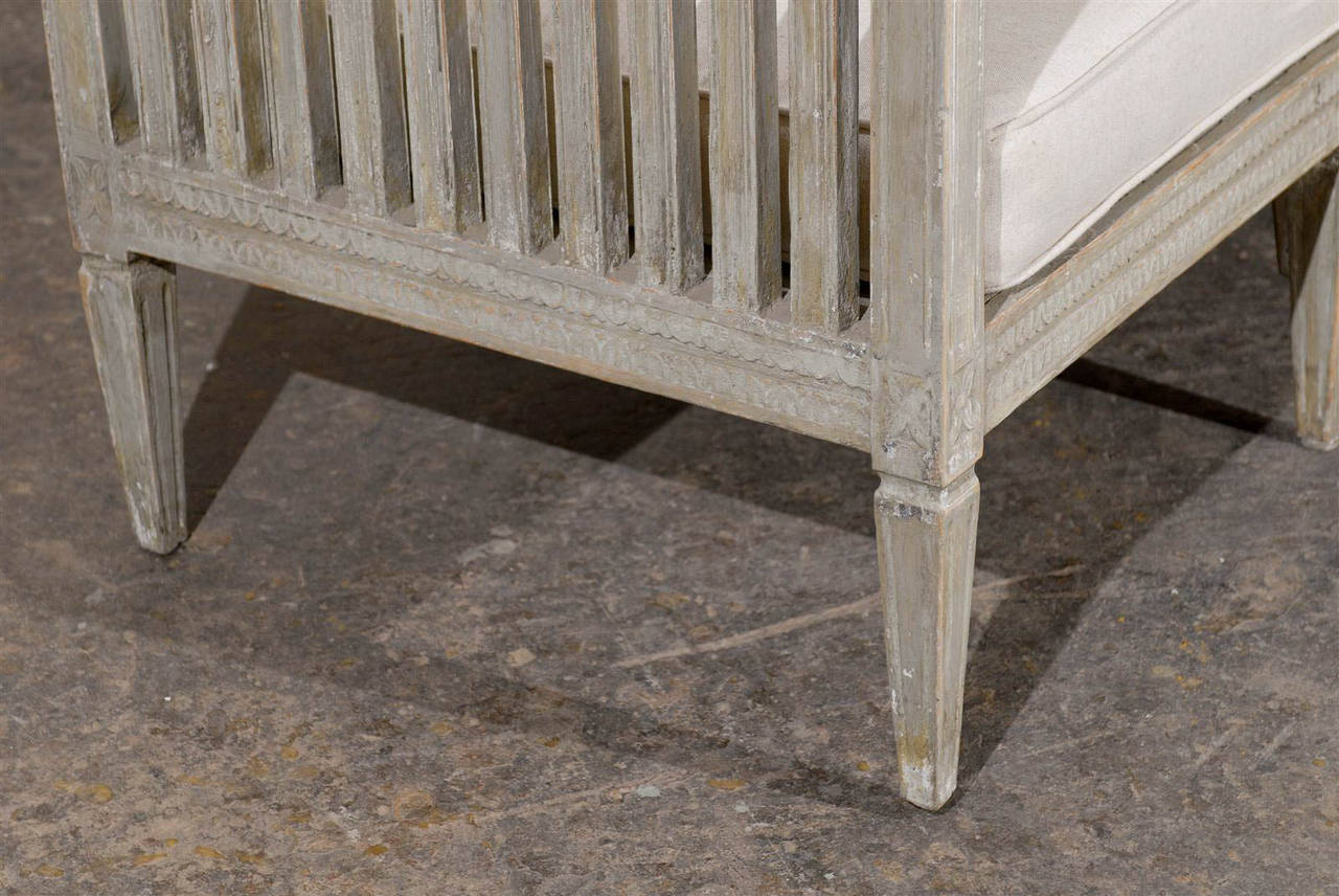 Swedish Early 19th Century Period Gustavian Painted Wood Bench 3