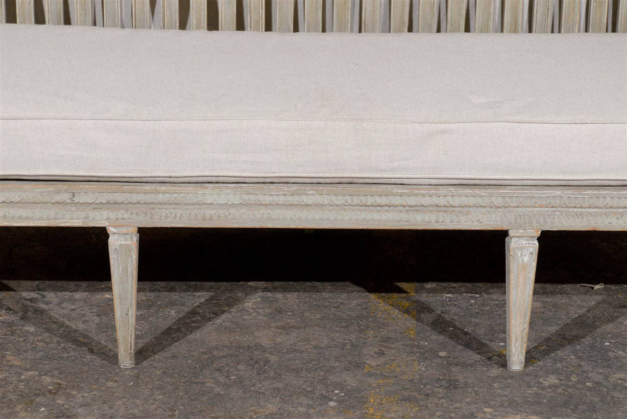 Swedish Early 19th Century Period Gustavian Painted Wood Bench 5