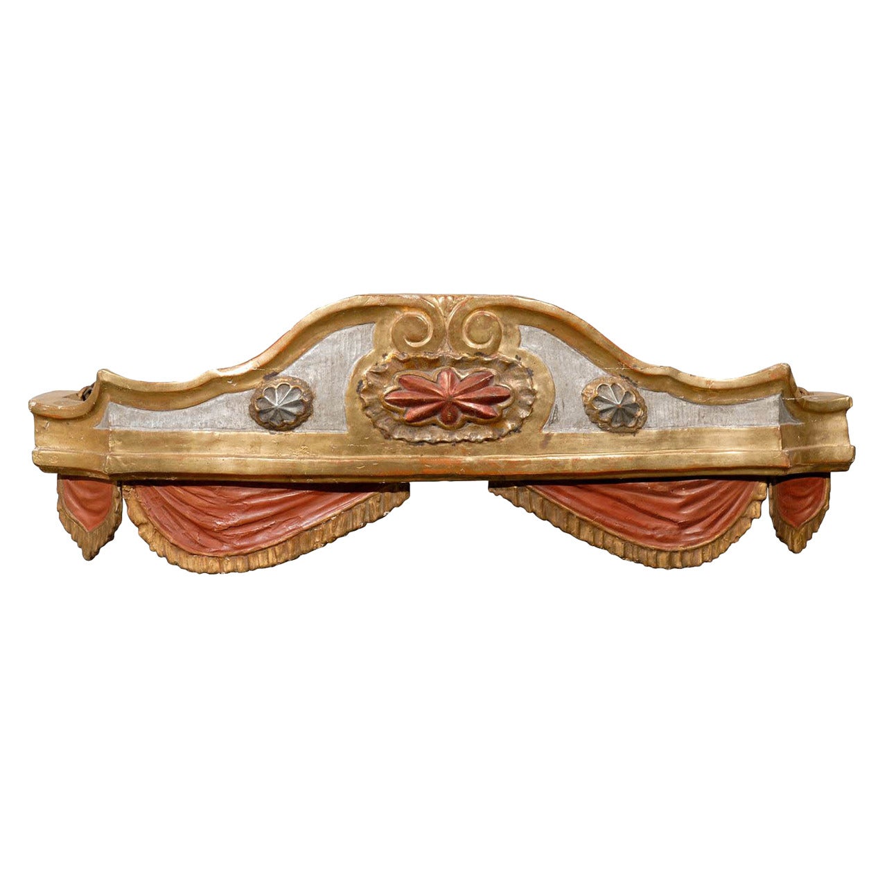18th Century Italian Painted and Giltwood Bed Corona