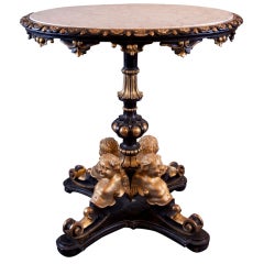 18th Century Italian Carved Gilt Wood Pedestal Table