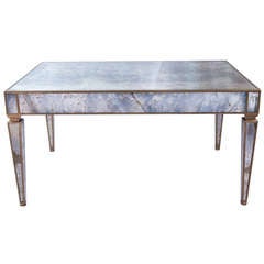 Italian Gold-Veined Mirrored Dining Table
