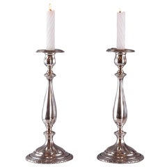 Pair of Louis XV-Style Sterling Silver Candlesticks by Dominick & Haff
