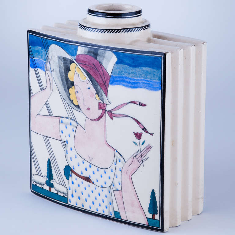Art Deco Vase by Robert Lallemant In Excellent Condition For Sale In Rancho Santa Fe, CA