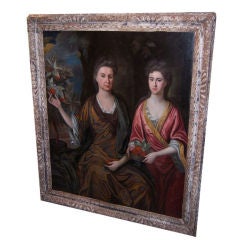 Italian Baroque Oil on Canvas Painting - Two Women