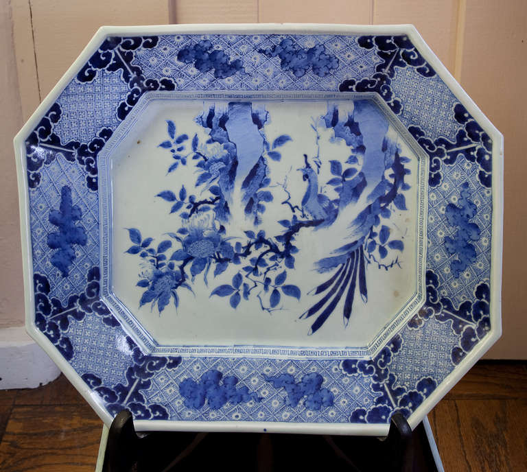 Early 19th Century Arita Deep Platter on Table For Sale 1