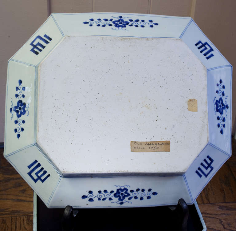 Early 19th Century Arita Deep Platter on Table For Sale 2