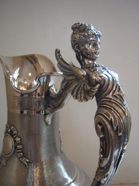 French Sterling Silver Pitcher and Basin In Excellent Condition For Sale In Rancho Santa Fe, CA