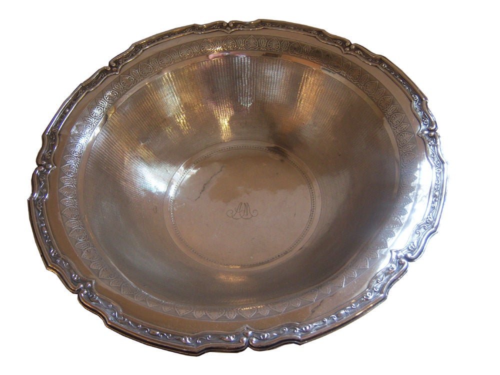 19th Century French Sterling Silver Pitcher and Basin For Sale