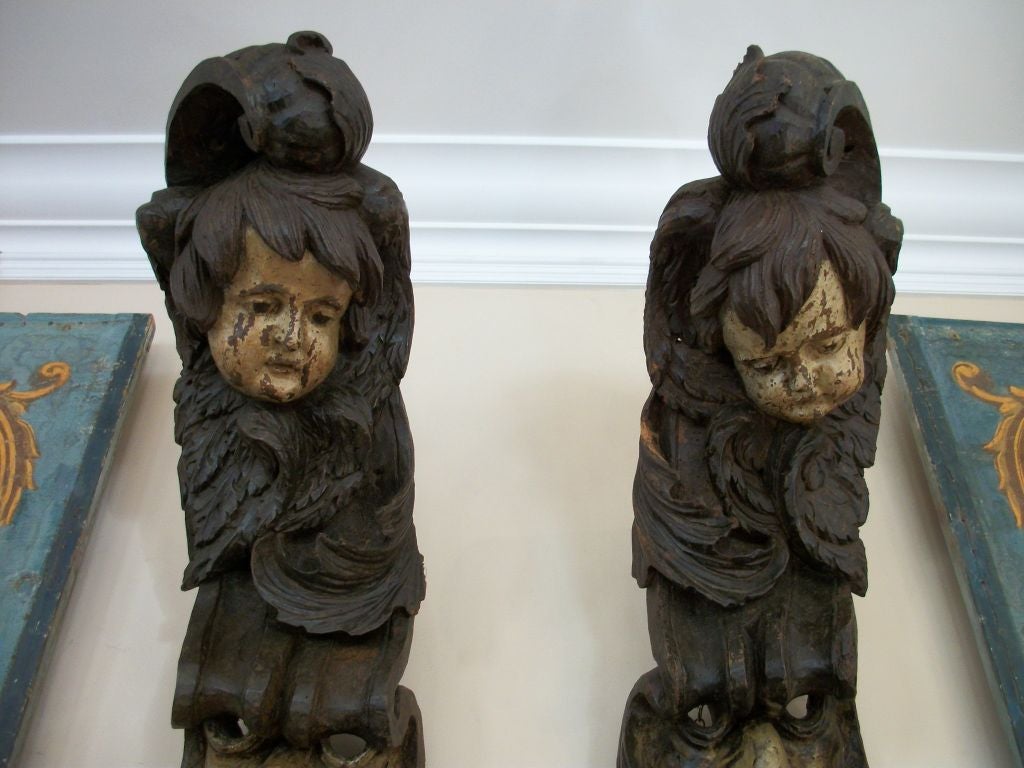 Pair of Carved Italian Baroque Pilasters