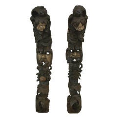 Pair of Carved Italian Baroque Pilasters