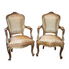 Pair of French Miniature Louis XV Style Fauteuils