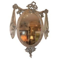 Antique English Adams-Style Carved Fruitwood Mirror