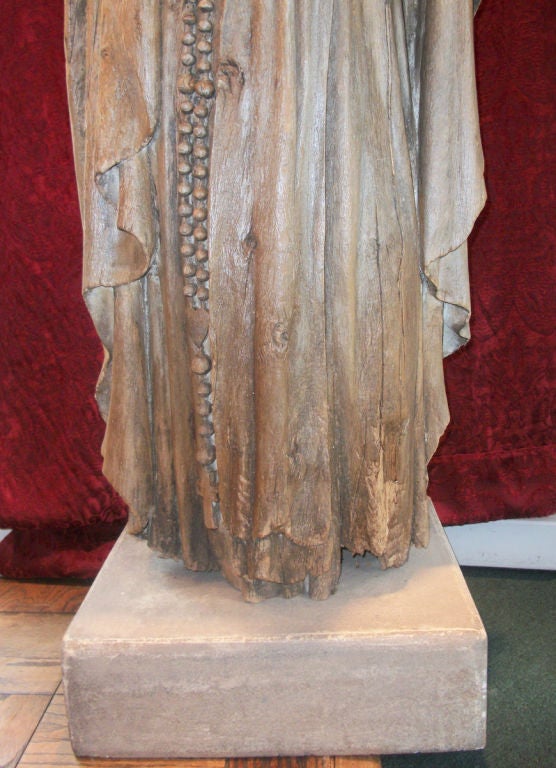 French Life Size Carved Scultpure Our Lady of Lourdes