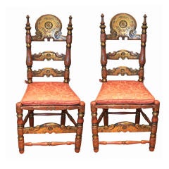 Pair of Spanish Colonial Style Side Chairs