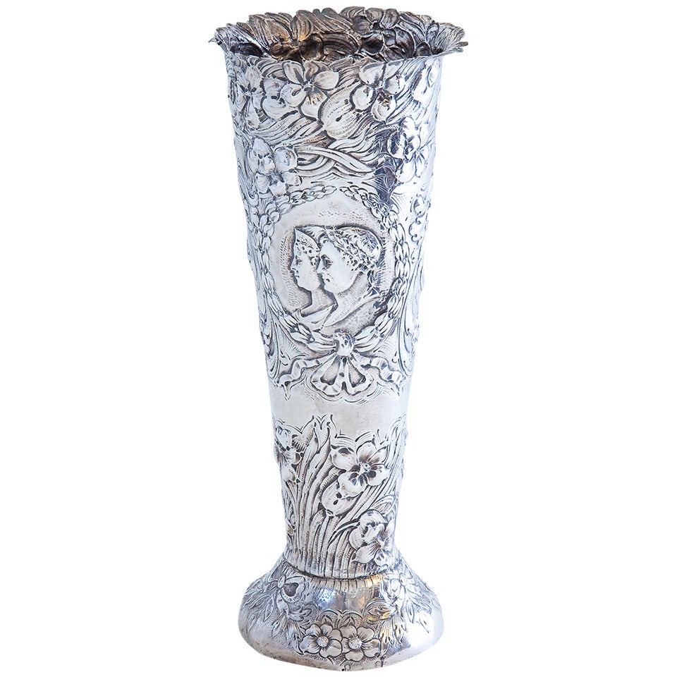 German .800 Silver Vase For Sale