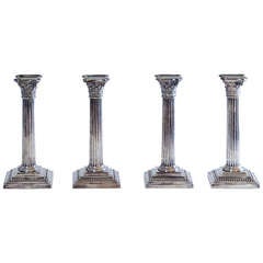 Vintage Set of Four Gorham Corinthian Column Candlesticks