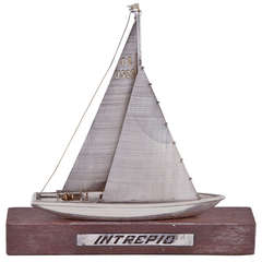 Sterling and Gold Plate Model Ship