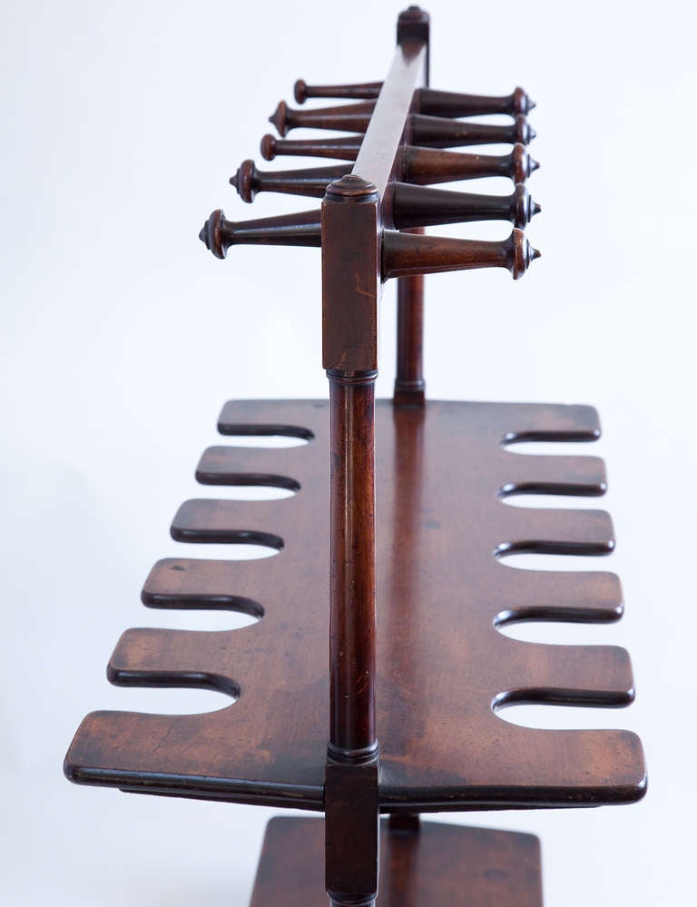 19th Century Unusual English Mahogany boot rack