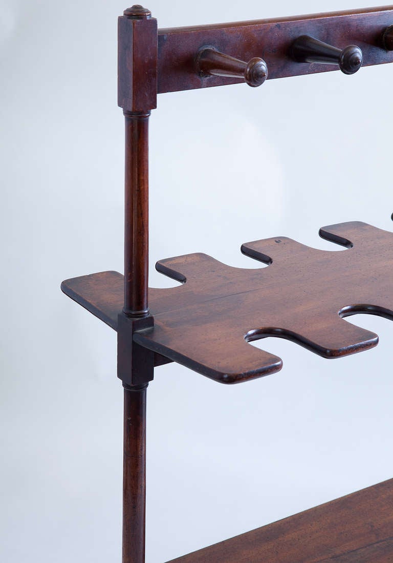 Unusual English Mahogany boot rack 1