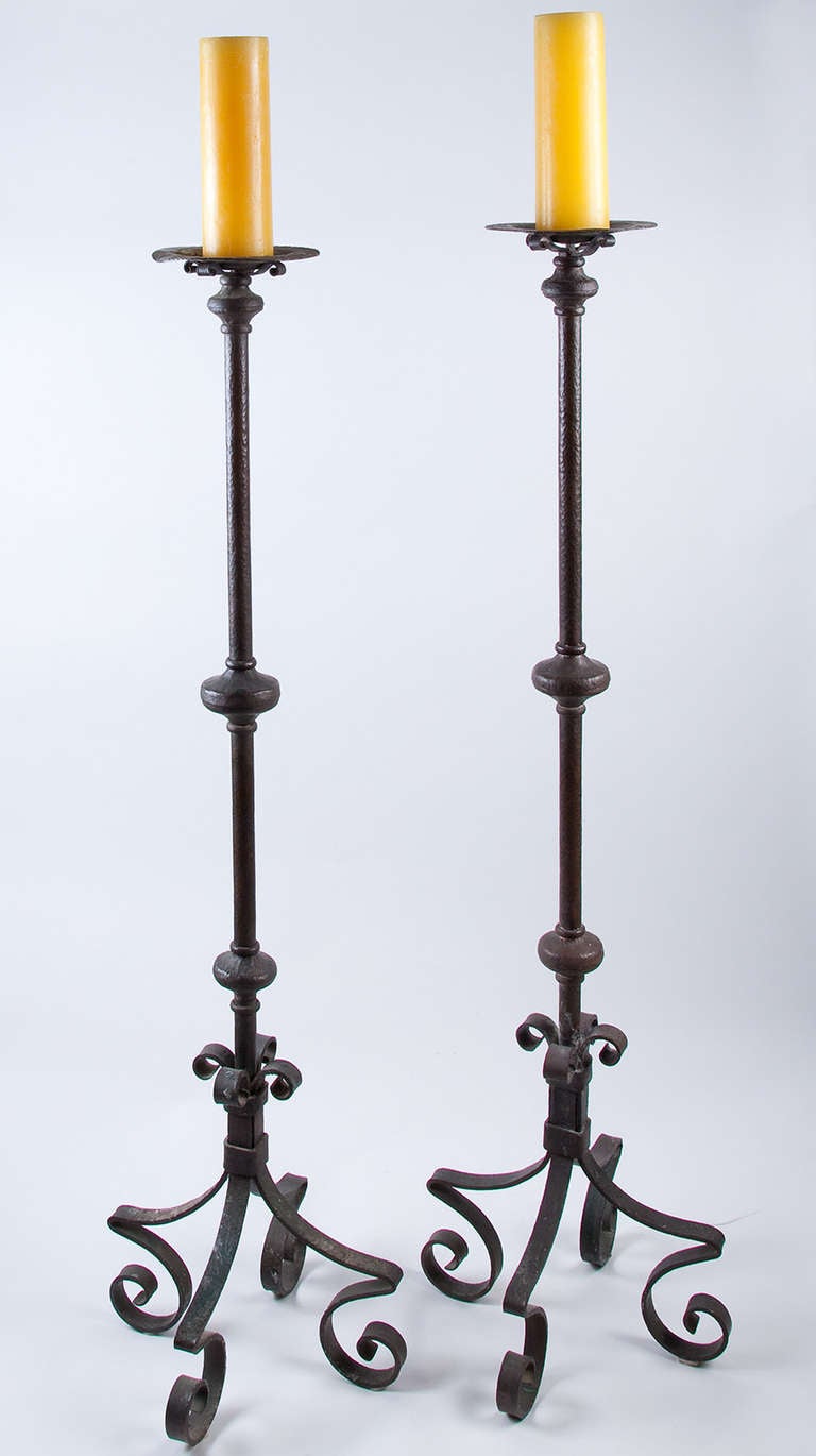 Pair of Arts & Crafts Copper Candle Holders