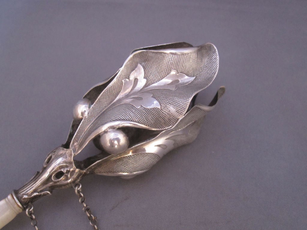 English Sterling Silver & Mother of Pearl Tussie Mussie