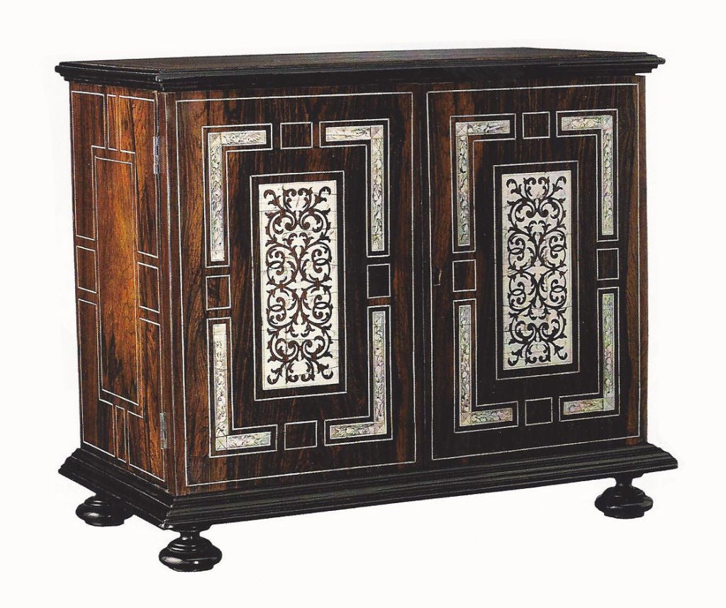 A Flemish Ivory Inlaid Table Cabinet