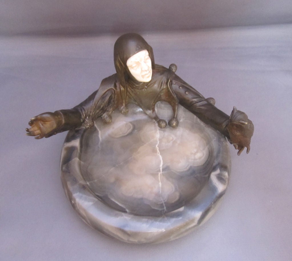 20th Century A. Titze Cold-Painted Bronze Cendrier / Pin Tray
