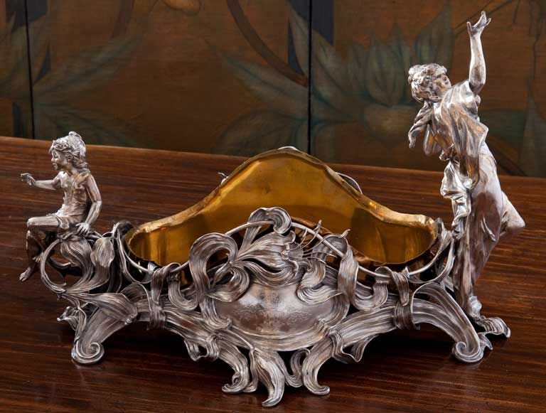 .800 Fineness Silver Figural Centerpiece