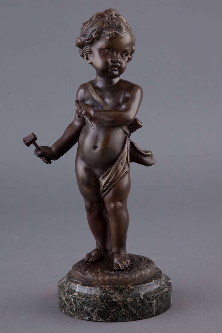 Unknown Pair of Patenated Bronze Putti by Kavet For Sale