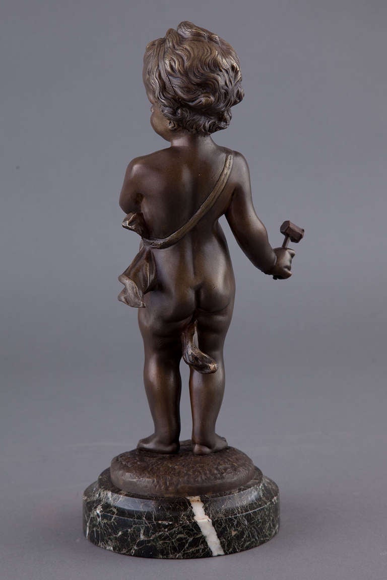 Pair of Patenated Bronze Putti by Kavet In Good Condition For Sale In Rancho Santa Fe, CA