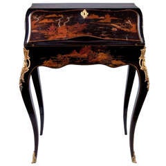 French Chinoiserie Drop-Front Laquered Desk
