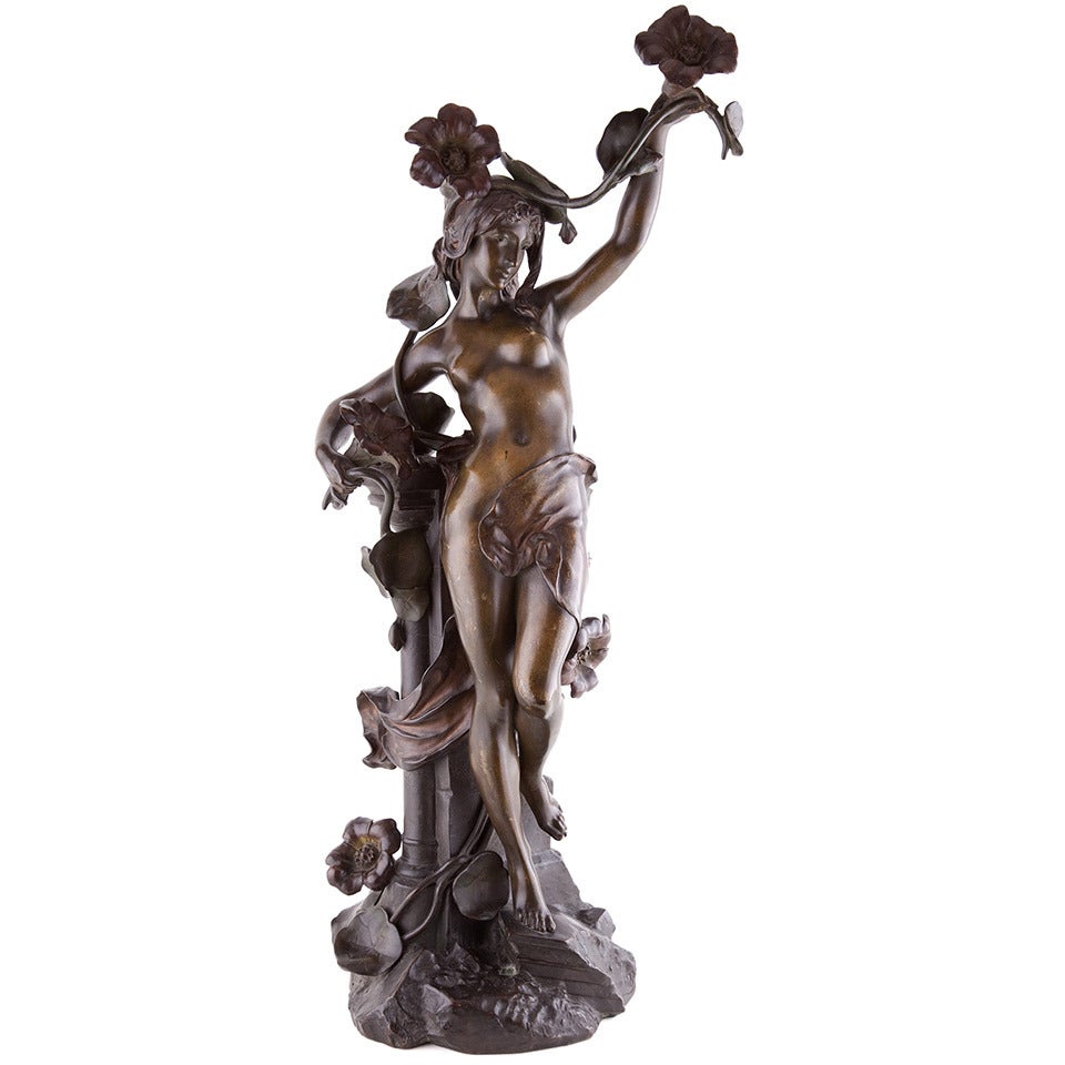 Art Nouveau Bronze by Jean Baptiste Germain For Sale
