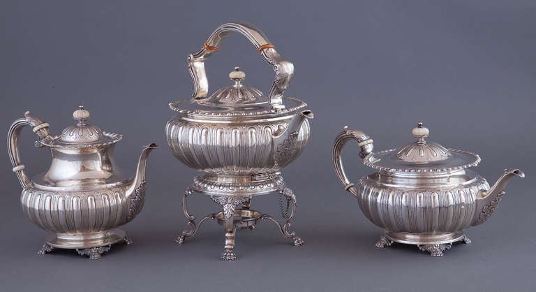 Eight-Piece Tea and Coffee Service by Frank Whiting In Good Condition For Sale In Rancho Santa Fe, CA
