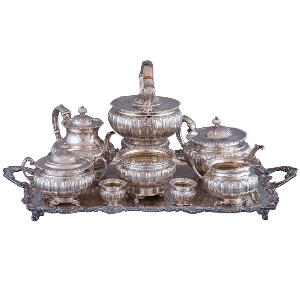 Eight-Piece Tea and Coffee Service by Frank Whiting For Sale