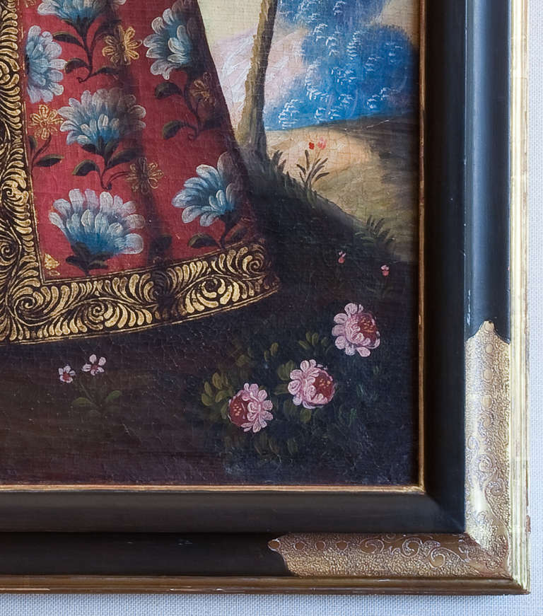 18th Century and Earlier 18th Century Cusco School Painting of Madonna and Child